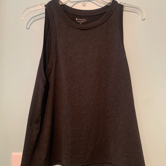 Athleta Small Gray Sleeveless Muscle Tee  Relaxed Fit tank top - Picture 1 of 3